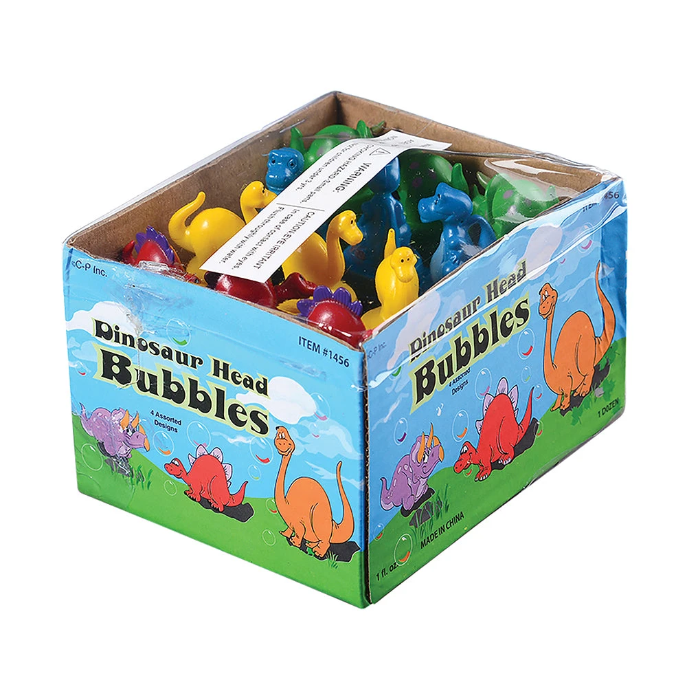 Dinosaur Head Bubbles Toy (One Dozen) Dinosaur Head Bubbles Toy (One Dozen) -Carnivals Source Toys 1456 102