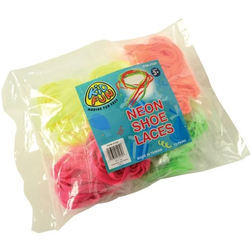 Neon Shoe Laces Party Favor (One Dozen) Neon Shoe Laces Party Favor (One Dozen) -Carnivals Source Toys 1531 500