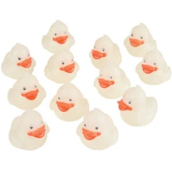 Glow In The Dark Mini Ducks Toy (1 Dozen) -Carnivals Source Toys 4283 007