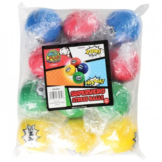 Superhero Stress Toy Balls (pack of 12) Superhero Stress Toy Balls (pack Of 12) -Carnivals Source Toys 4518 005