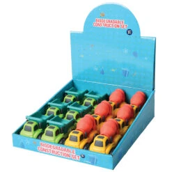 Eco-Friendly ToyConstruction Trucks 12 Piece Display -Carnivals Source Toys 5201 006