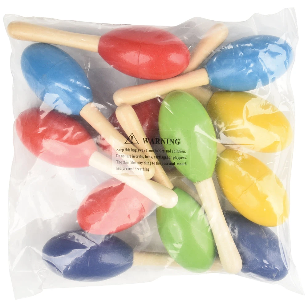 Mini Wooden Maracas (12 per Package) Mini Wooden Maracas (12 Per Package) -Carnivals Source Toys 5610 005