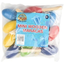 Mini Wooden Maracas (12 Per Package) 5 Mini Wooden Maracas (12 Per Package) -Carnivals Source Toys 5610 104