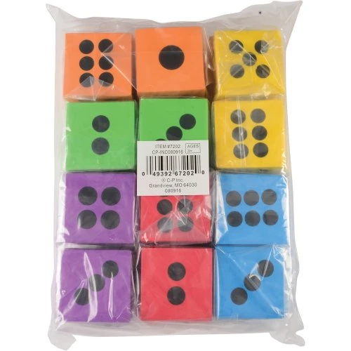 Foam Dice - 2.5 Inch Toy (one dozen) Foam Dice - 2.5 Inch Toy (one Dozen) -Carnivals Source Toys 7202 002 500