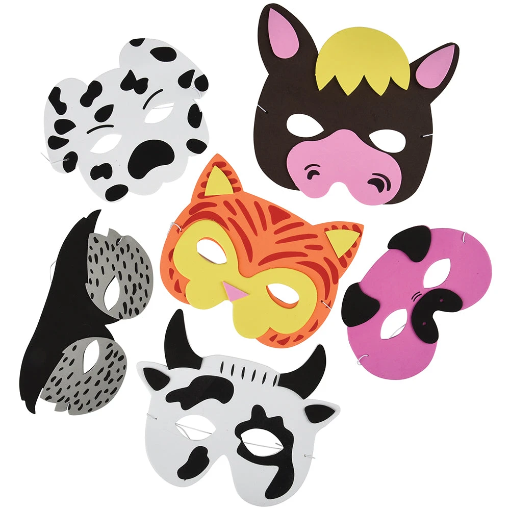 Farm Animal Foam Costume Masks (One Dozen) Farm Animal Foam Costume Masks (One Dozen) -Carnivals Source Toys 7346 019
