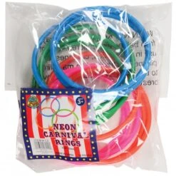 Neon Carnival Rings Party Supplies - (One Dozen) -Carnivals Source Toys c6 002
