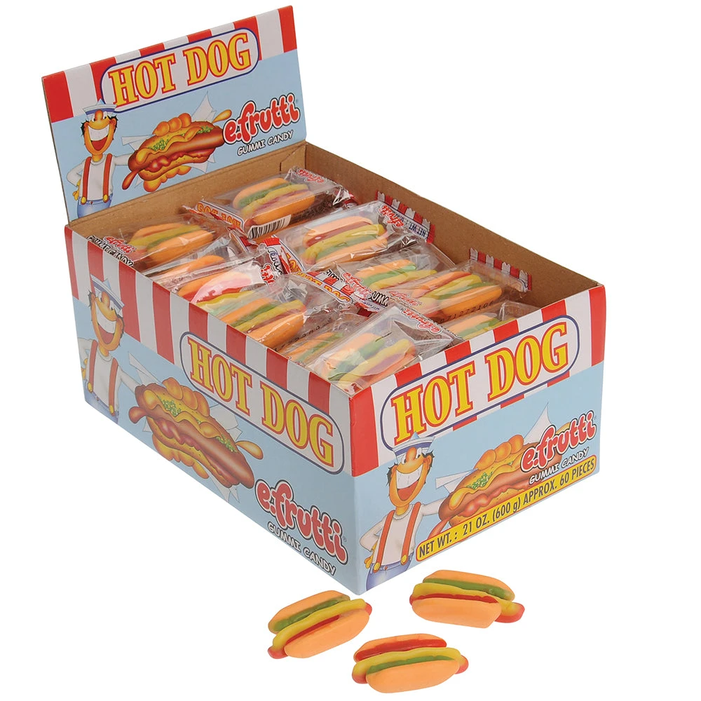Party Candy Gummy Hot Dogs (60 Pieces) Party Candy Gummy Hot Dogs (60 Pieces) -Carnivals Source Toys ca211 001