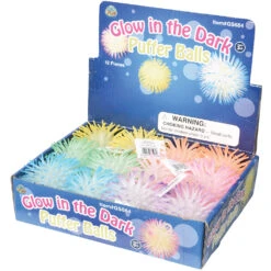 Glow In Dark Puffer Balls - 4 Inch Toys (One Dozen) -Carnivals Source Toys gs684 404