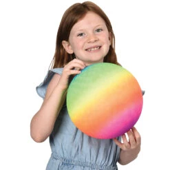 Rainbow Playground Balls Toy - 9 Inch (1 Dozen) -Carnivals Source Toys gs831 304