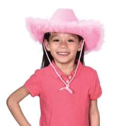 Pink Boa Cowgirl Costume Hat - Adult -Carnivals Source Toys h462 003