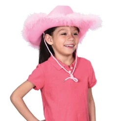Pink Boa Cowgirl Costume Hat - Adult -Carnivals Source Toys h462 008