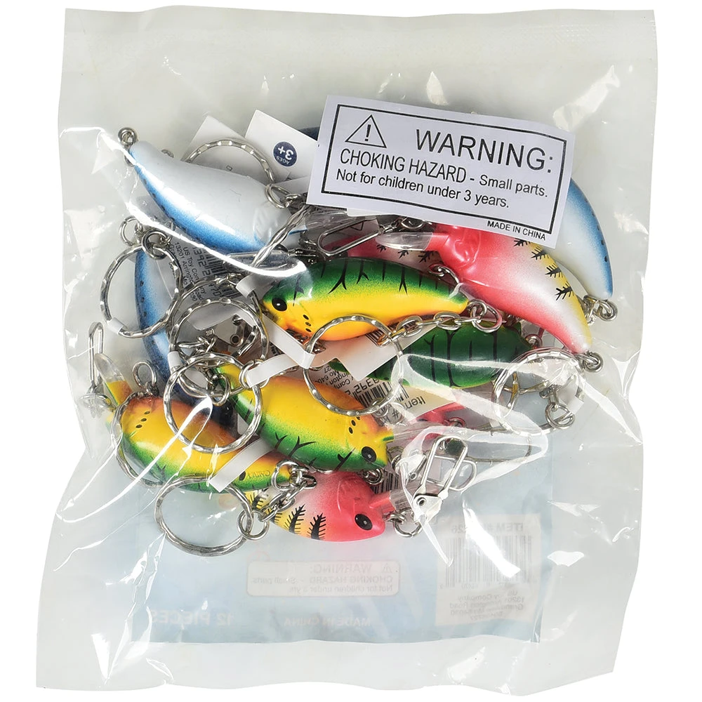 Fishing Lure Keychains Novelty (One Dozen) Fishing Lure Keychains Novelty (One Dozen) -Carnivals Source Toys kc226 305