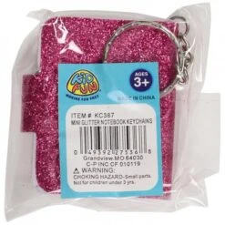 Mini Glitter Notebook Keychains Novelty (1 Dozen) -Carnivals Source Toys kc387 002
