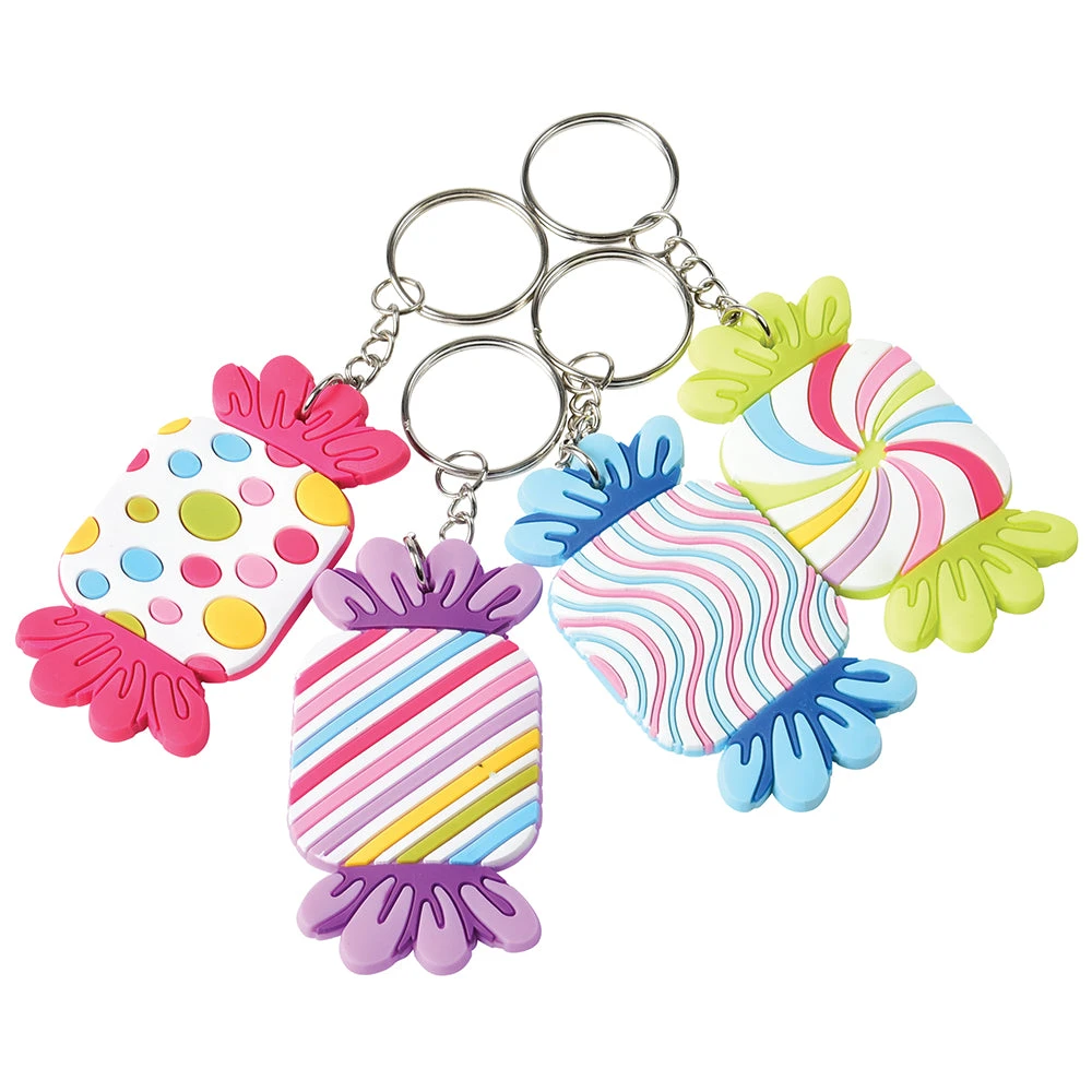 Candy Rubber Keychains Novelty (pack of 12) Candy Rubber Keychains Novelty (pack Of 12) -Carnivals Source Toys kc406 301
