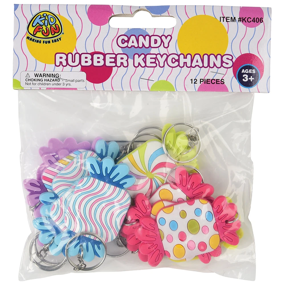 Candy Rubber Keychains Novelty (pack of 12) Candy Rubber Keychains Novelty (pack Of 12) -Carnivals Source Toys kc406 302