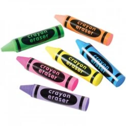 Crayon Shape Erasers Kids Stationery - 36 Pieces