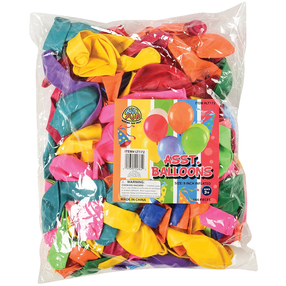 Assorted Balloons 9 Inch Party Supplies (pack of 144) Assorted Balloons 9 Inch Party Supplies (pack Of 144) -Carnivals Source Toys lt172 004