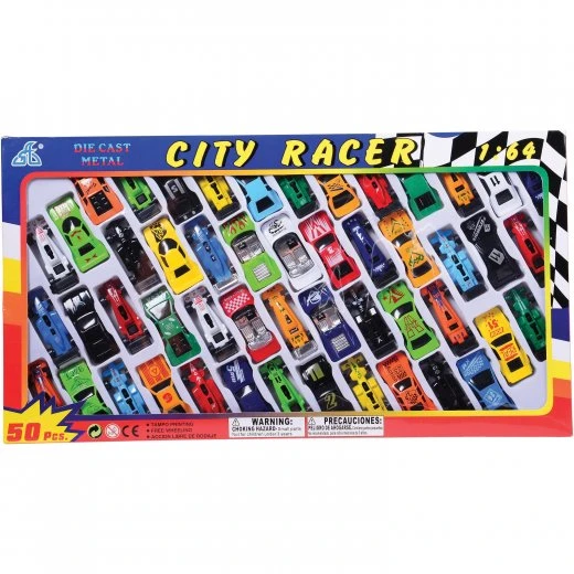 50 Piece Race Car Set Toy (One Set) 50 Piece Race Car Set Toy (One Set) -Carnivals Source Toys mu498 012