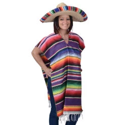 Adult Colorful Economy Poncho Costume -Carnivals Source Toys mx366a 502