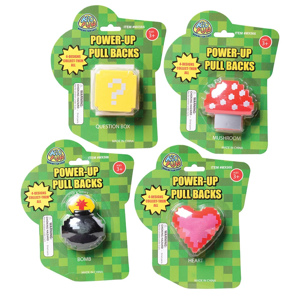 Power Up Pull Backs Toy (1 Dozen) Power Up Pull Backs Toy (1 Dozen) -Carnivals Source Toys