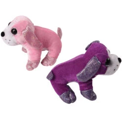 Glitter Sitting Dogs Plush (1 Dozen) -Carnivals Source Toys sb641 101