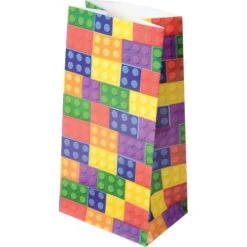 Block Mania Paper Bags Party Supplies (pack Of 12)