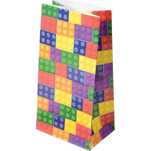 Block Mania Paper Bags Party Supplies (pack of 12) Block Mania Paper Bags Party Supplies (pack Of 12) -Carnivals Source Toys tu246 500