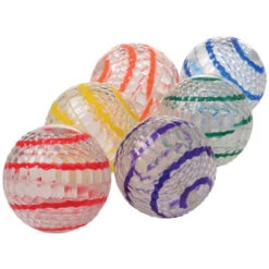 Striped Jump Ball With Light Toy, 6 Per Bag
