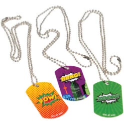 Superhero Dog Tag Novelties (1 Dozen)